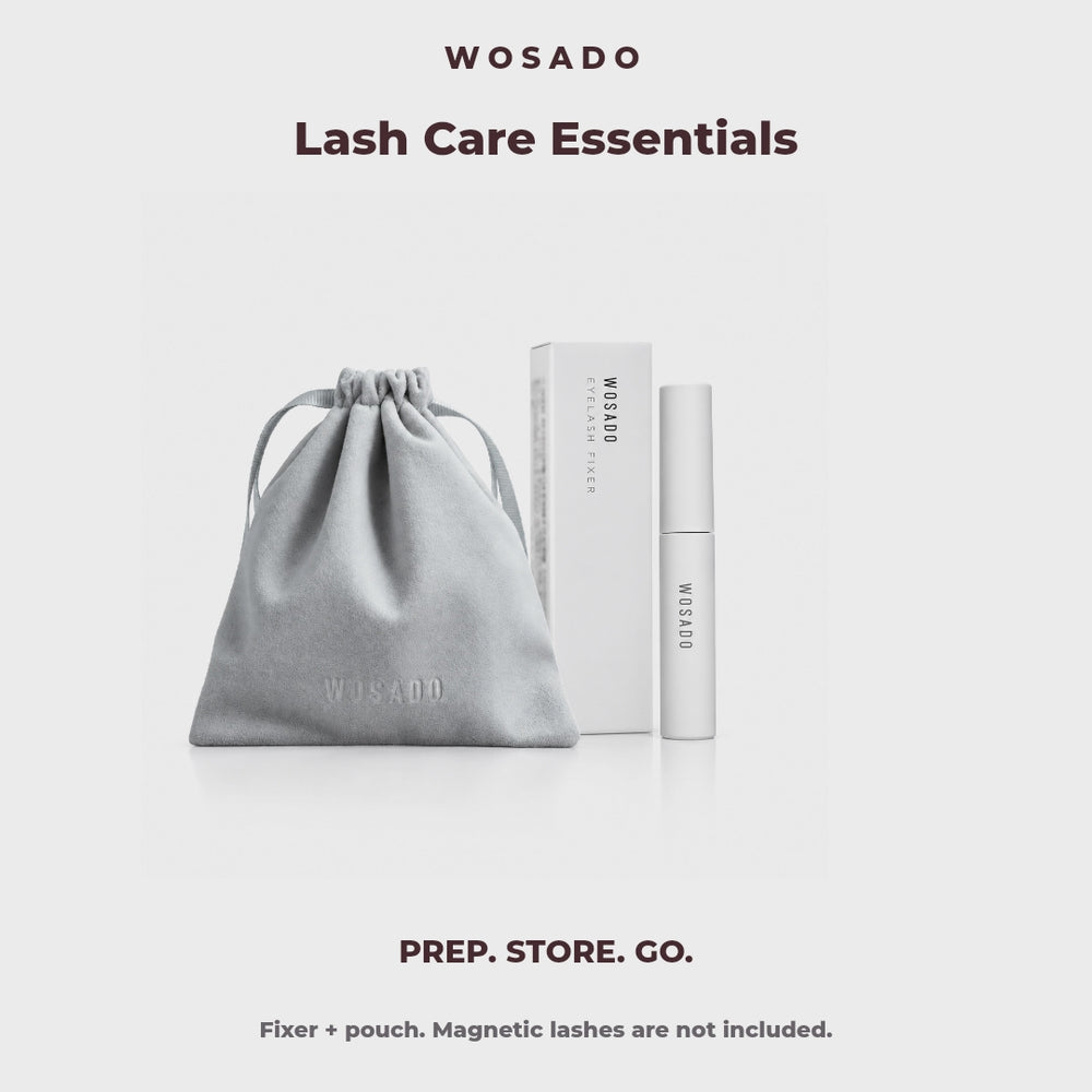 WOSADO Lash Care Essentials: Eyelash Fixer and microfiber pouch. Magnetic lashes are not included.